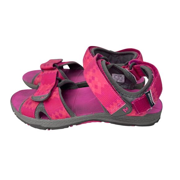 Merrell Surf Strap Sandal Girls 4M‎ Pink Textile Upper Hook & Loop Open Toe - Picture 2 of 8